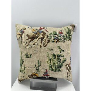 Canaan Western Rodeo Throw Pillow Cotton Blend 20”x20” Duck Feathers Filled
